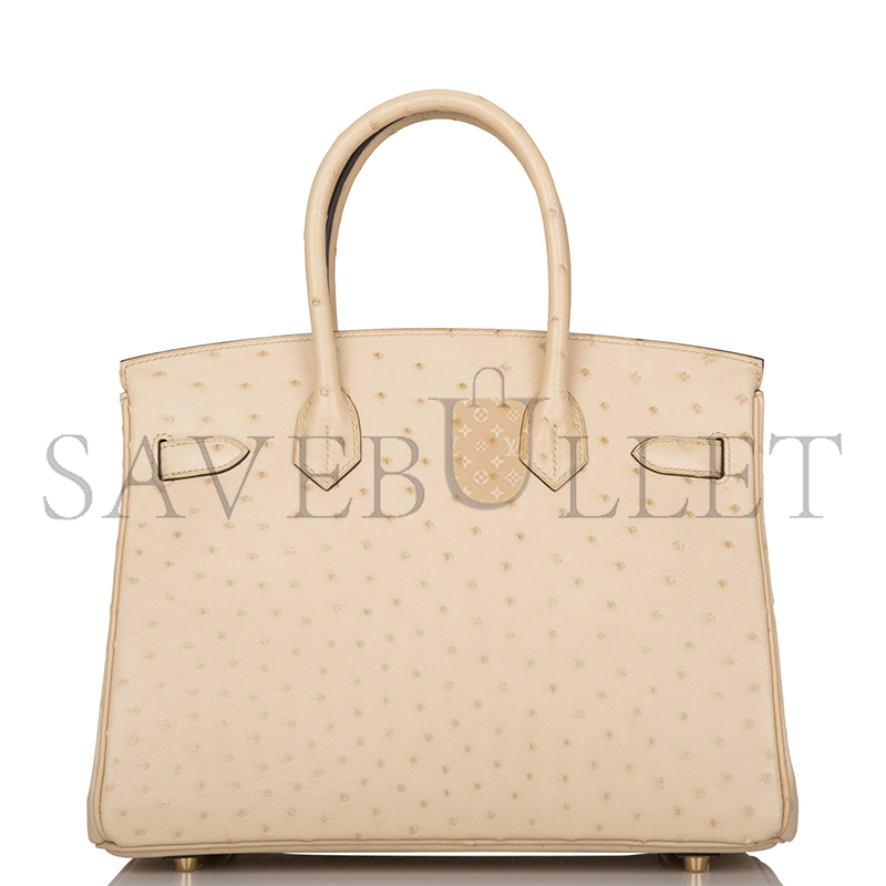 H**mes MASTER BIRKIN 30 OSTRICH GOLD HARDWARE (30*23*15cm)